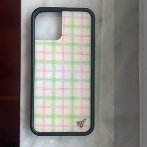 Wildflower pink and green iPhone 12 case
